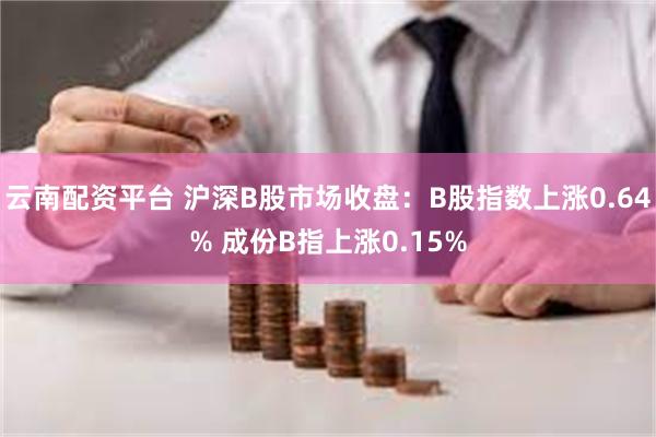 云南配资平台 沪深B股市场收盘：B股指数上涨0.64% 成份B指上涨0.15%